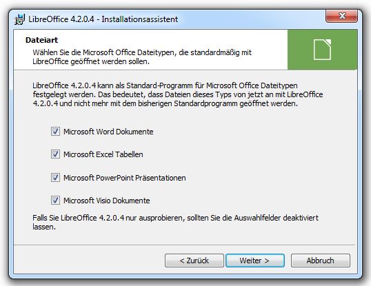 LibreOffice - Installationsassistent