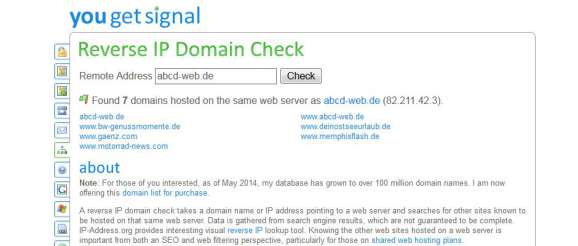 Reverse IP Domain Check